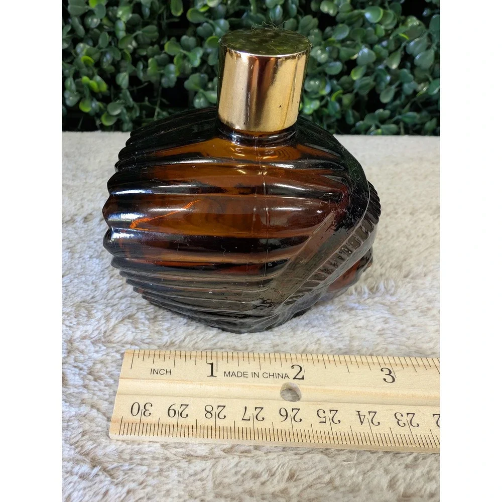 Vintage Avon Spicy After Shave Indian Head Amber Glass Decanter 4oz Empty Bottle